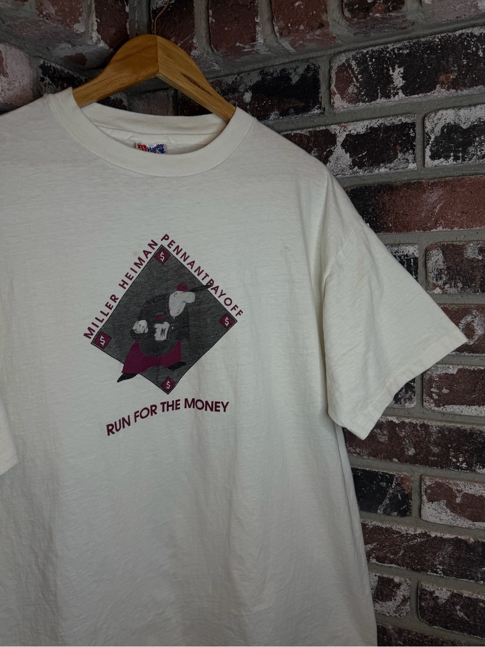 Vintage Miller Heiman Pennant Payoff Promotional Run for the Money Graphic Tee